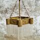 Hanging lamp Art Deco copper with glass beads