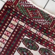 Handmade vintage Uzbek Bukhara rug 77cm x 128cm 1960s - 1С1175
