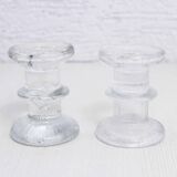 Pair of Scandinavian glass candlesticks