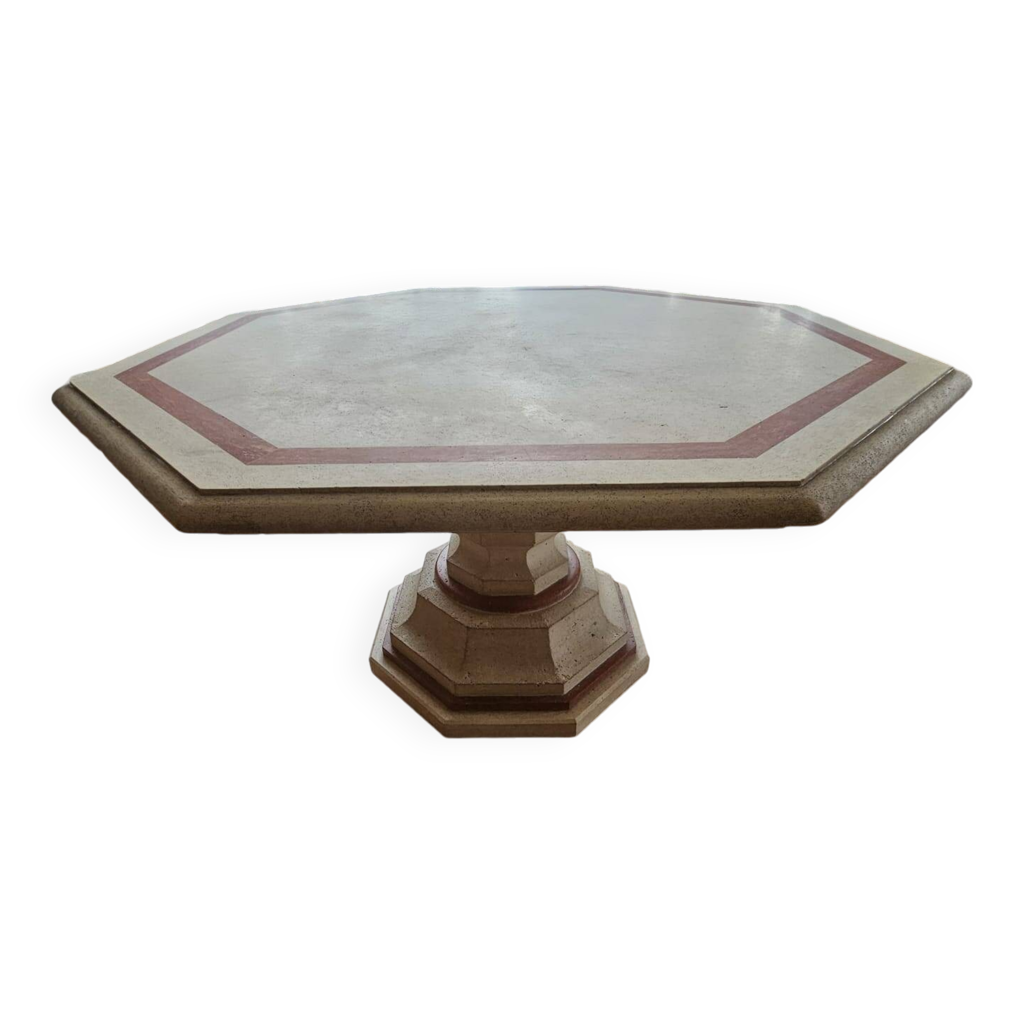 Table Bateau Octogonale En Teck – Incrustation étoiles – 450/550/750 Mm – Pour Yacht/caravane