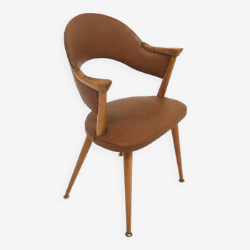 Scandinavian leatherette armchair, Sweden, 1960