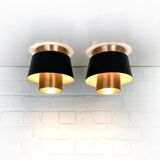 Pair of Tivoli Jørn Utzon ceiling lights for Nordisk Solar Denmark, 1950-60s