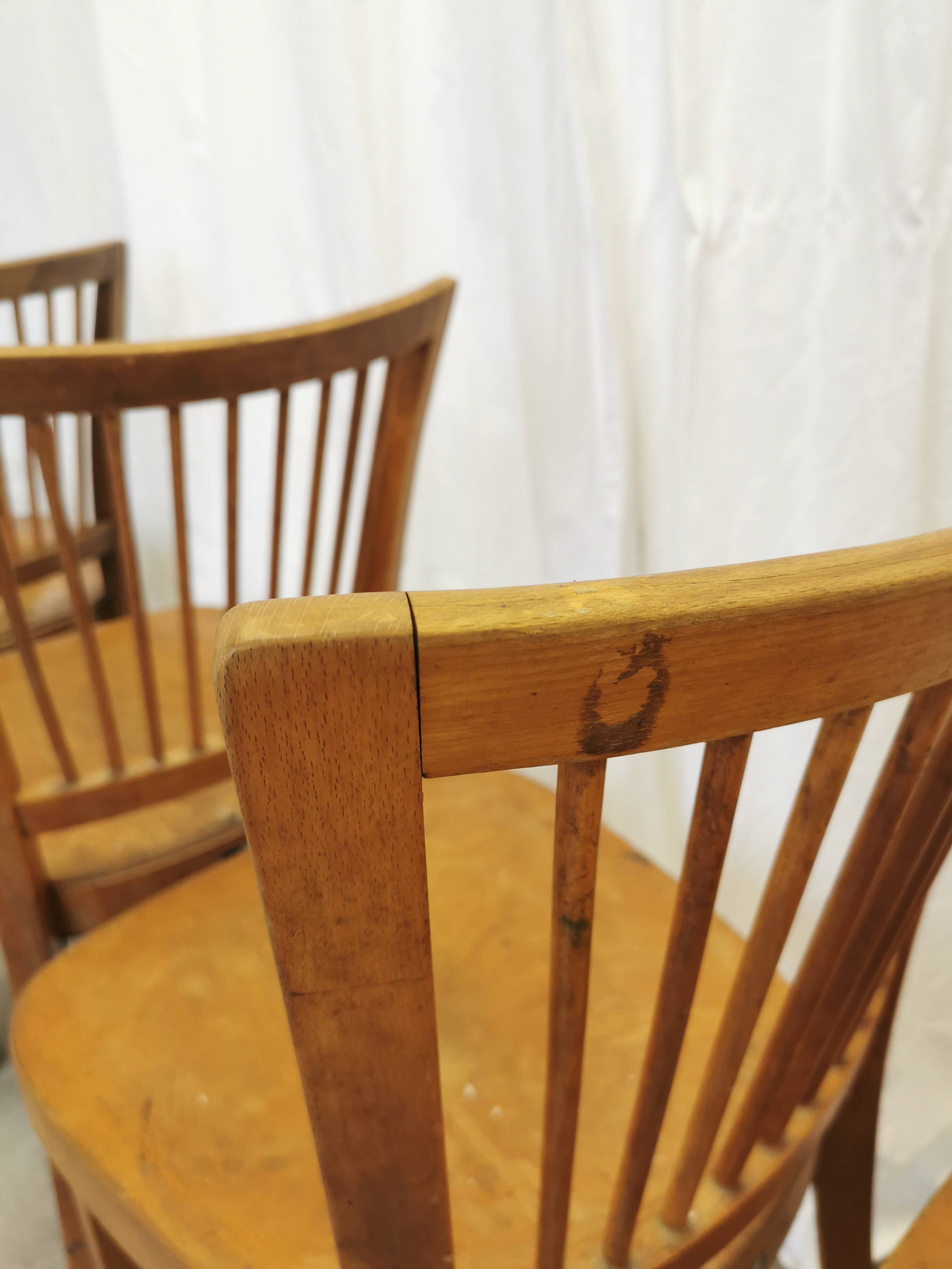 Vintage STOL Kamnik Wooden Dining Chair: 1960s Yugoslavia Bistro Style