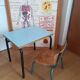 Vintage school table and its small chair