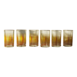 6 verres pointillés vintage jaune