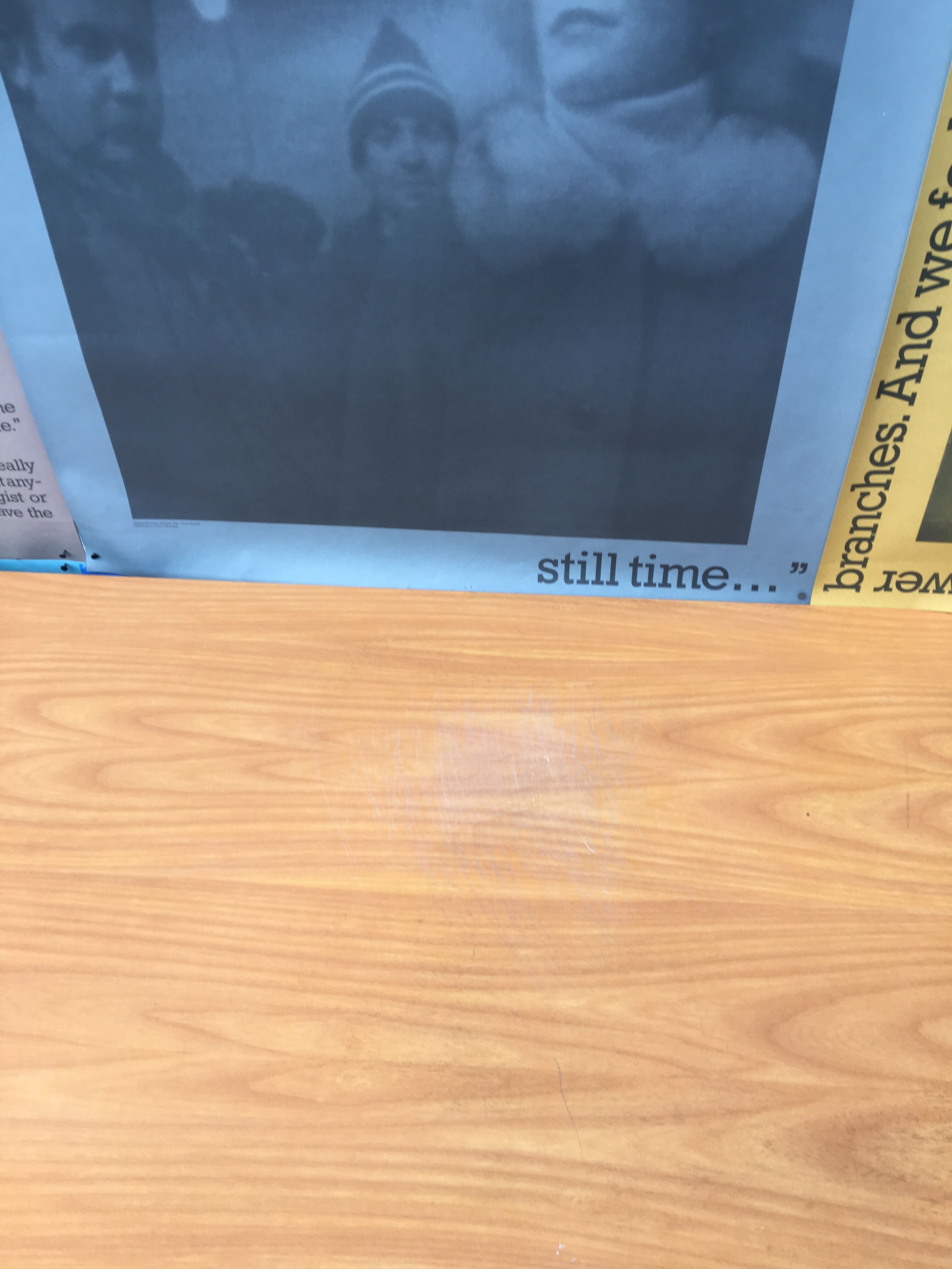 Wood and iron desk year 50