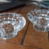 Duo of crystal candle holders - ARC France