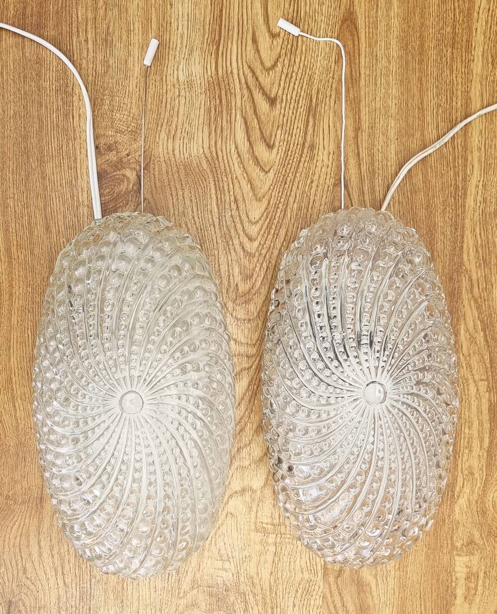 Pair of bubble wall lights with pull, vintage, 70s
