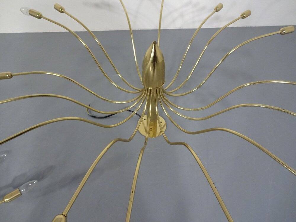 Large Italian brass chandelier, 1960s