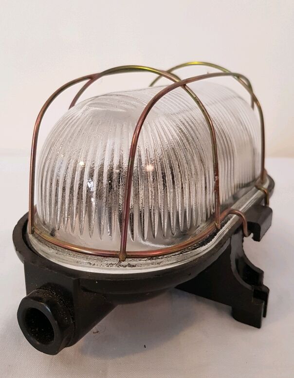 Industrial glass wall sconce