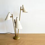 Italian three-headed brass lamp, 1950s design
