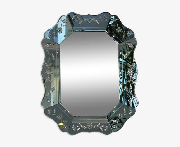 Vintage Venetian Style Faceted Mirror - 97x77cm