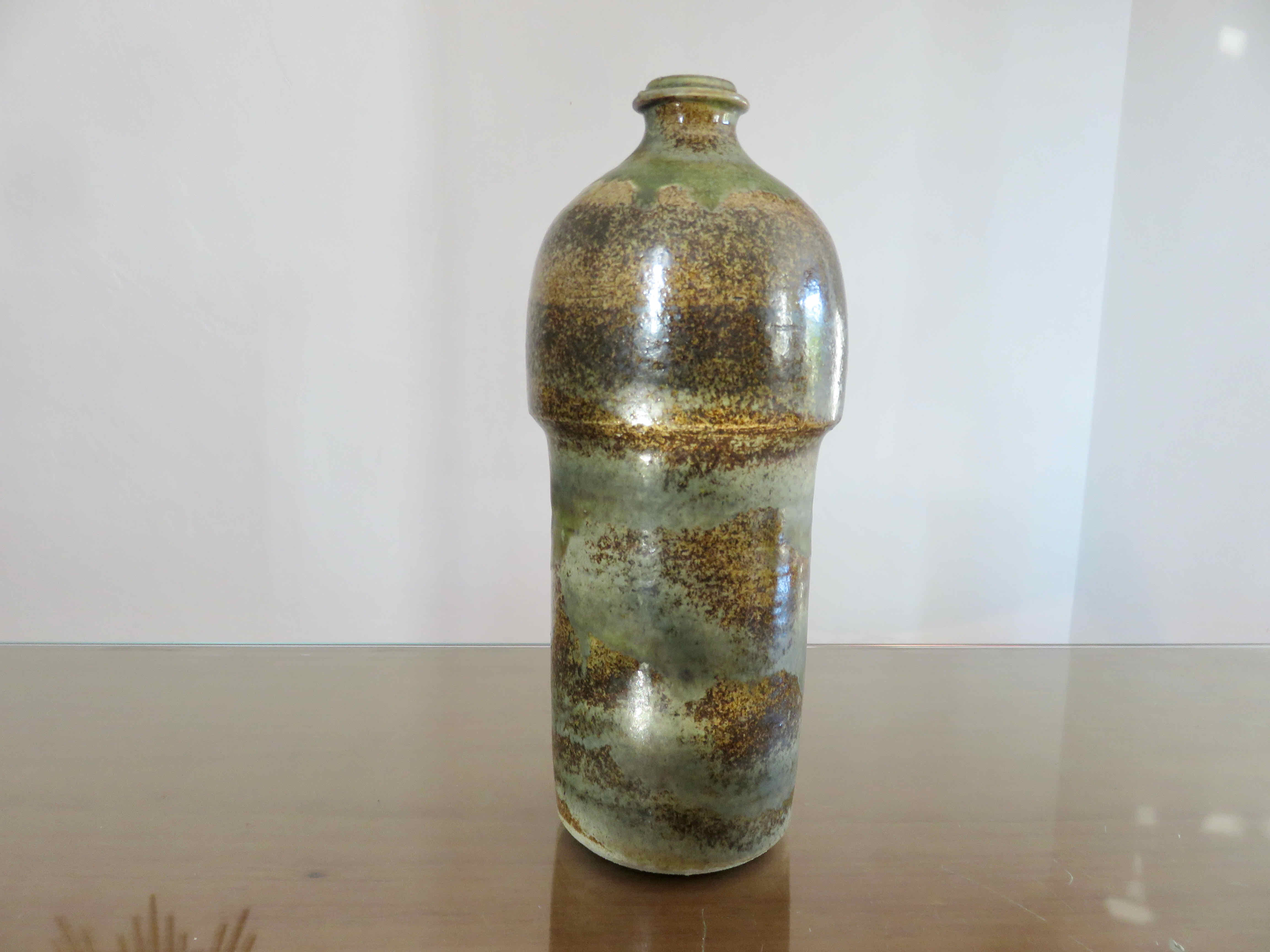 Glazed glazed sandstone soliflore vase 1960