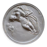 Plaster medallion with RARE cherubs