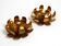Pair of 70's gilded floral Regency wall or ceiling lamp with large leaves