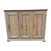3-door buffet in pitch pine - Early 20th century - Sandblasted