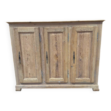 3-door buffet in pitch pine - Early 20th century - Sandblasted