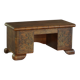 Art Deco desk, sculptural and expressive, in walnut, made by a French cabinetmaker, 1930s.