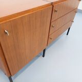 Vintage modernist enfilade ARP Minvielle by Guariche Mortier Motte teak