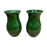 Paire de vases fonte émaillée