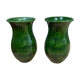 Pair of enamelled cast iron vases