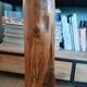 Lampe de table avec pied en bois massif