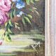 Antique oil painting, bouquet of peonies, ornate gilded frame