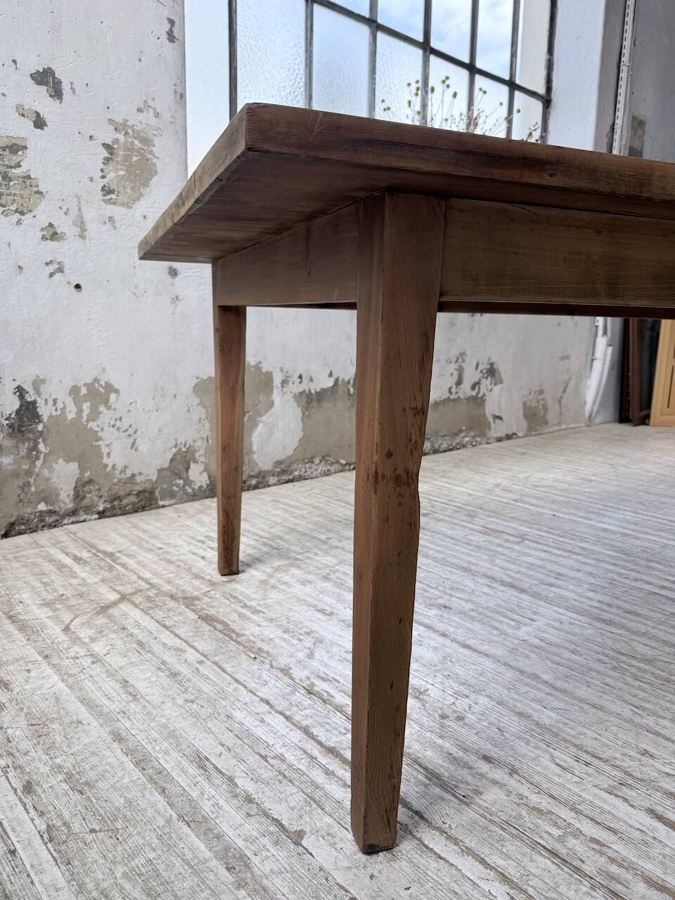 Farm table pitch pine 2 x 1 m from the 1950s