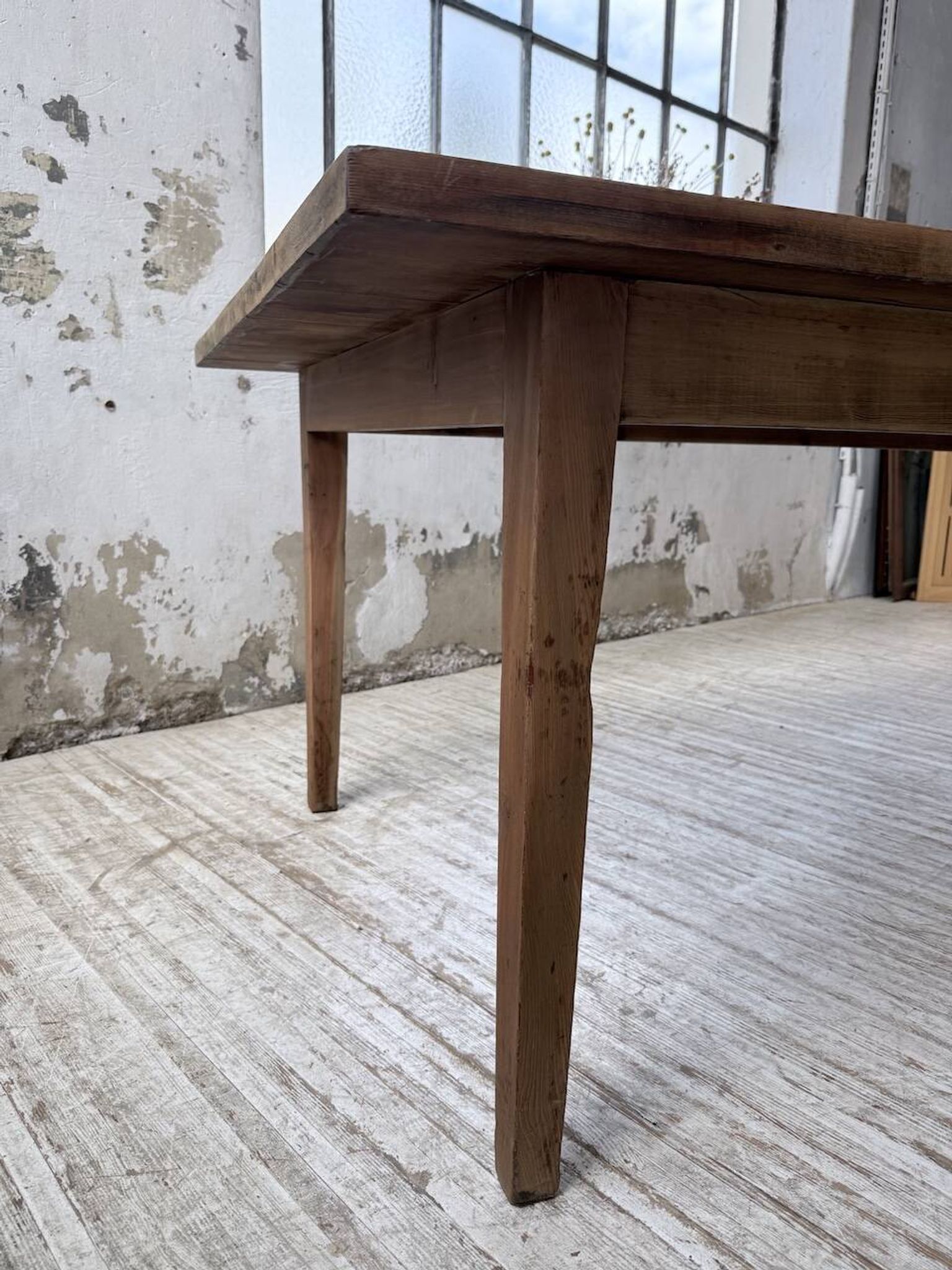 Farm table pitch pine 2 x 1 m from the 1950s