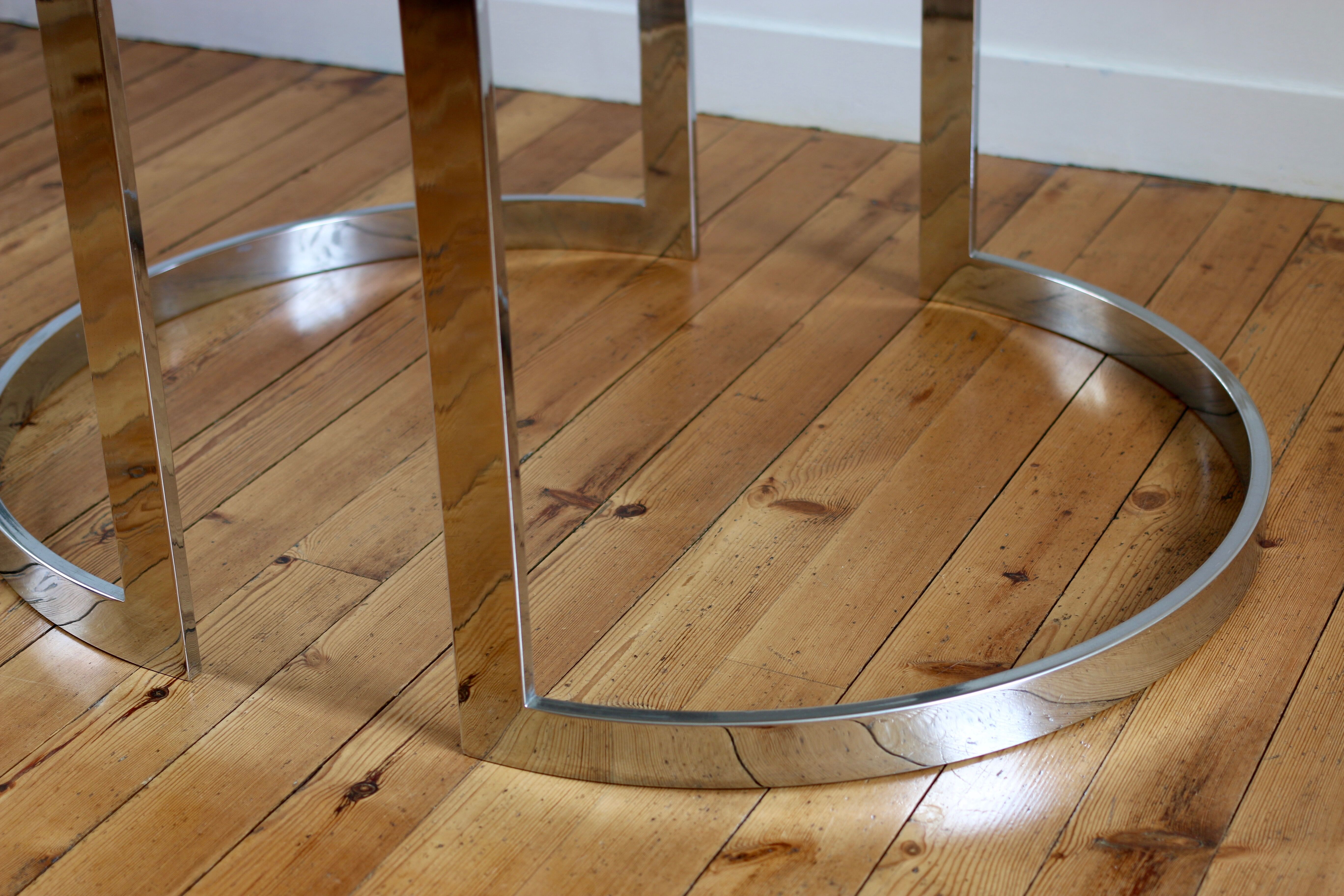 1970 glass and chrome Boris Tabacoffunfortunately Roche Bobois dining room table