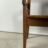 Solid oak bench. Folk art