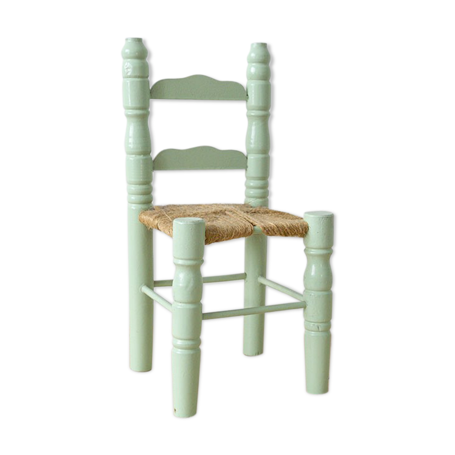 Wooden green doll chair