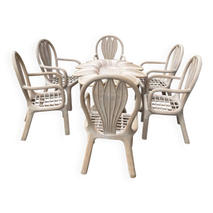 Salle à manger Hollywoodregency - rotin