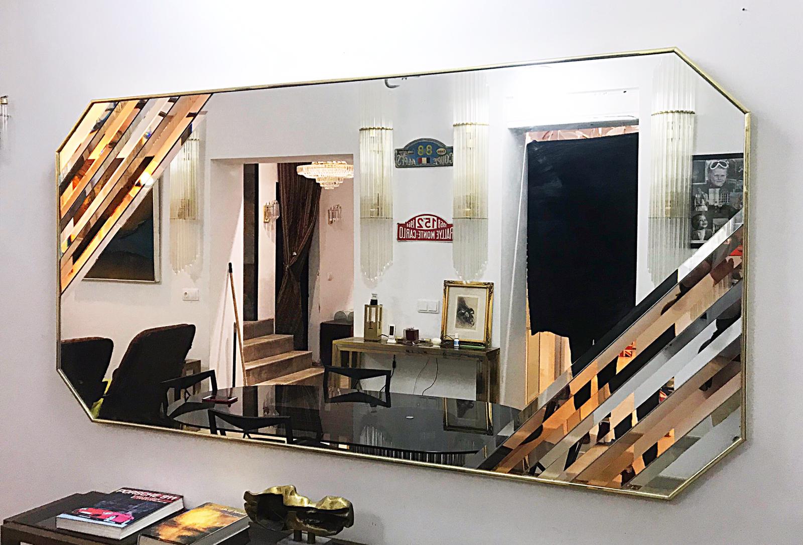 Mirror Italian two-tone exceptional 1970 200x100cm