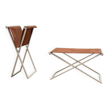 Pair of folding stools by Michael Christensen