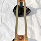 COAT RACK in gold metal and 3 black triangular PATERES circa 1960 Vintage