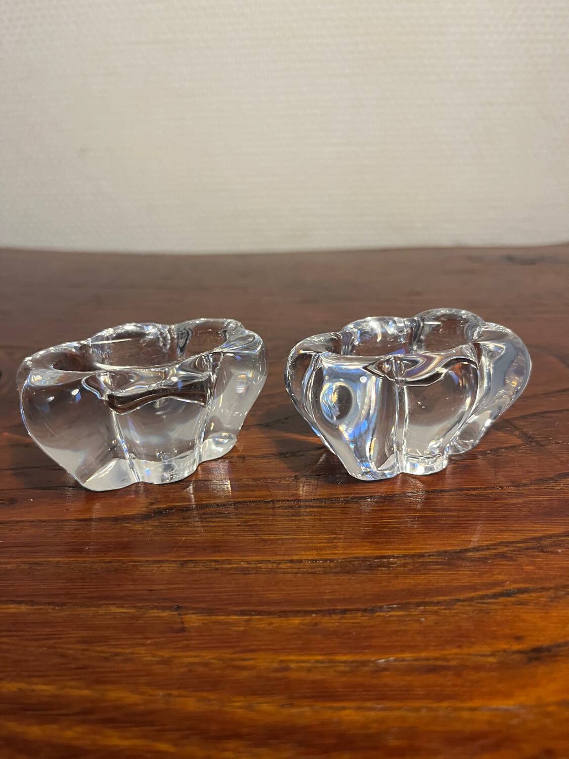 Daum France Crystal Salt and Pepper Shakers