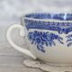 Antique blue and white earthenware teacup - Floral decoration