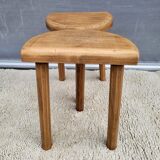 Pair of raw wood milking stools • Brutalist spirit & nature