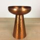Modernist Scandinavian candle holder in hammered copper