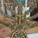 Seven-branched candelabrum, Judeo-Christian, brass and enamel