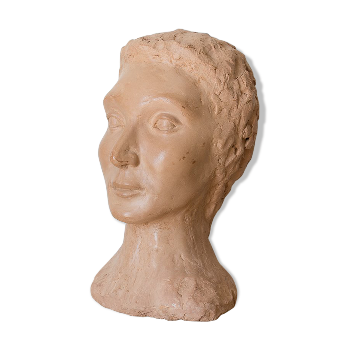 Buste de femme en terre cuite