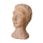 Buste de femme en terre cuite