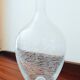 Large ribbed blown glass bottle vase - 1970s