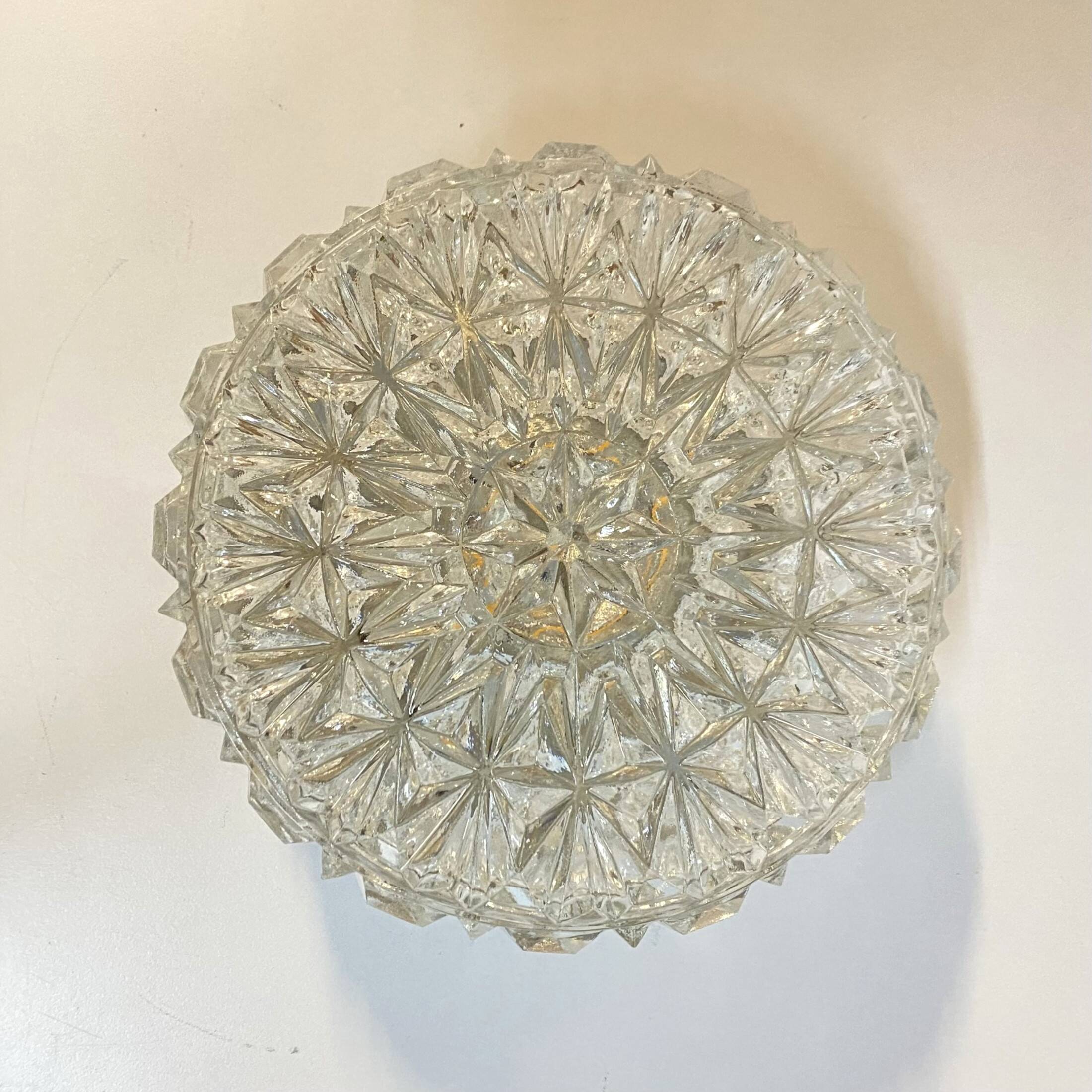 Minimalist glass ceiling wall light 1970 1980 seventies eighties Erco LAMP-7199