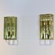 Glamorous pair of French Brass & Facet Glass Sconces