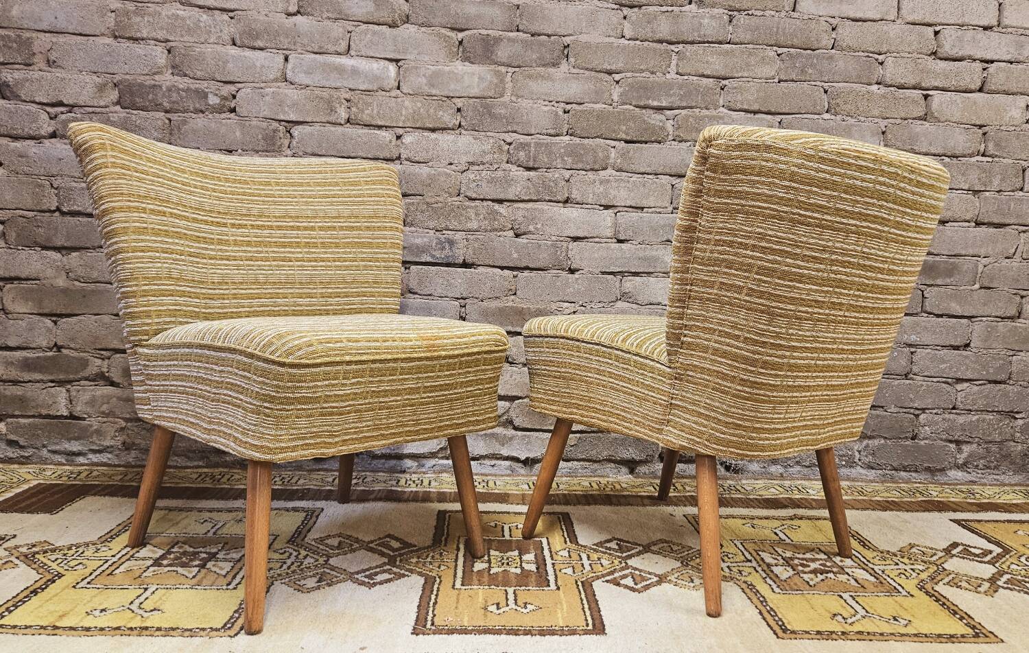 Pair of vintage 1960s cocktail armchairs