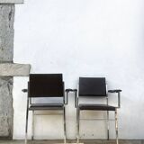 2 chrome designer chairs