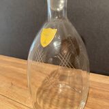 Mid-twentieth glass decanter with cut decoration signed Bayel