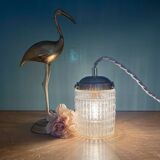 Baladeuse ou lampe à poser globe vintage en verre